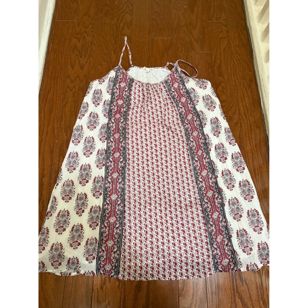 Soft Joie Womens Red White Floral Cotton Boho Mini Dress‎ Small